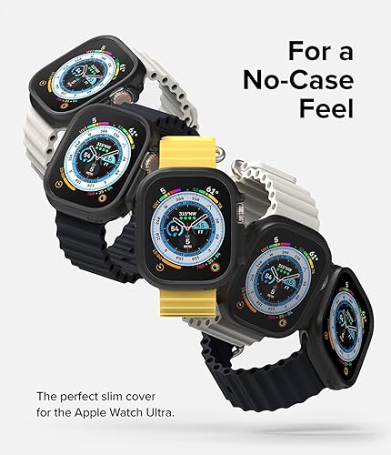 Miniatura 5 de Ringke Funda delgada compatible con Apple Watch Ultra transparente + negro + correa deportiva compatible con Apple Watch Ultra negra