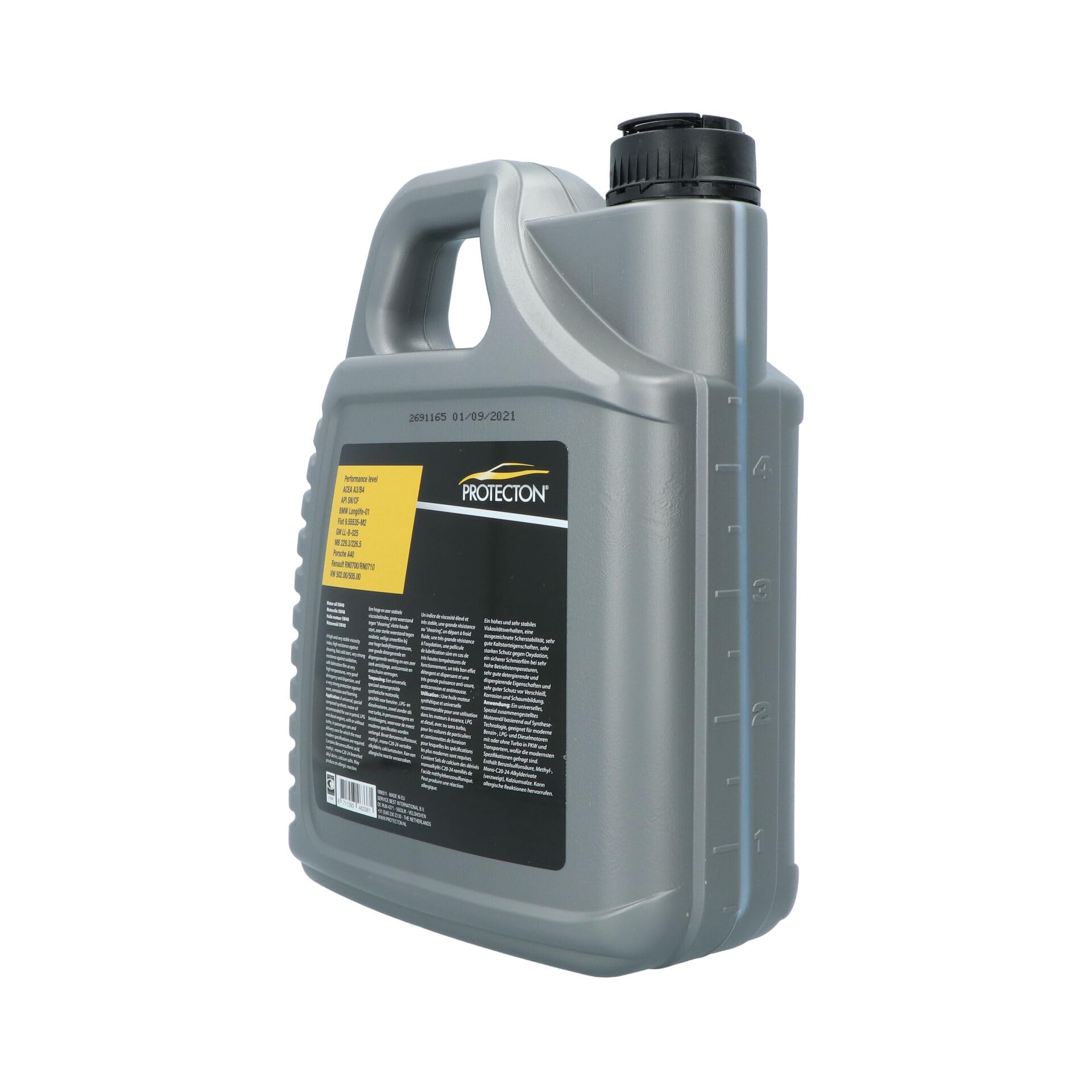 Protecton Huile moteur synthétique 5W40 A3/B4 5-Litre