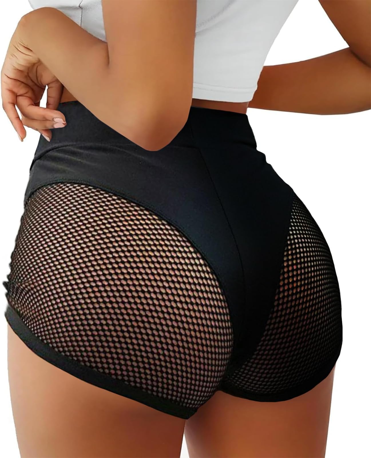 Women's Cut Out Yoga Shorts Scrunch Booty Hot Pants High Waist Gym Workout Active Butt Lifting Sports Leggings