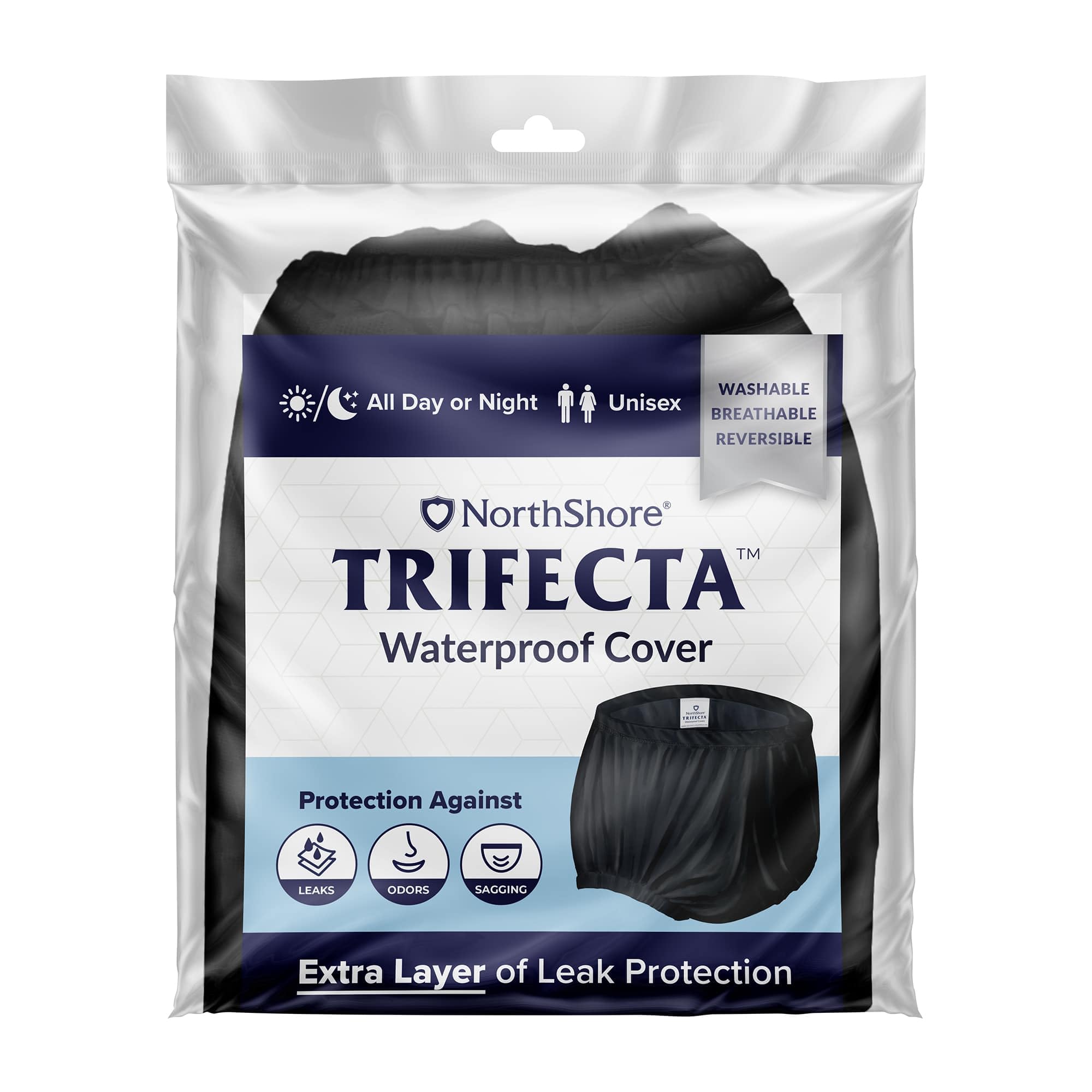 Trifecta Waterproof Washable Diaper Covers, Black, Medium, Each