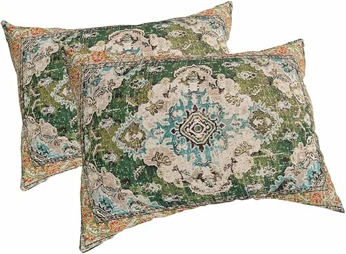 Fundas de almohada tradicionales bohemias tamaño Queen, 2 paquetes de fundas de almohada suaves para cama, funda de almohada para sofá, sofá de