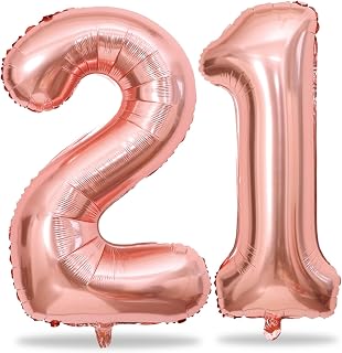 Lingqiang Rose Gold 21st Birthday Balloons