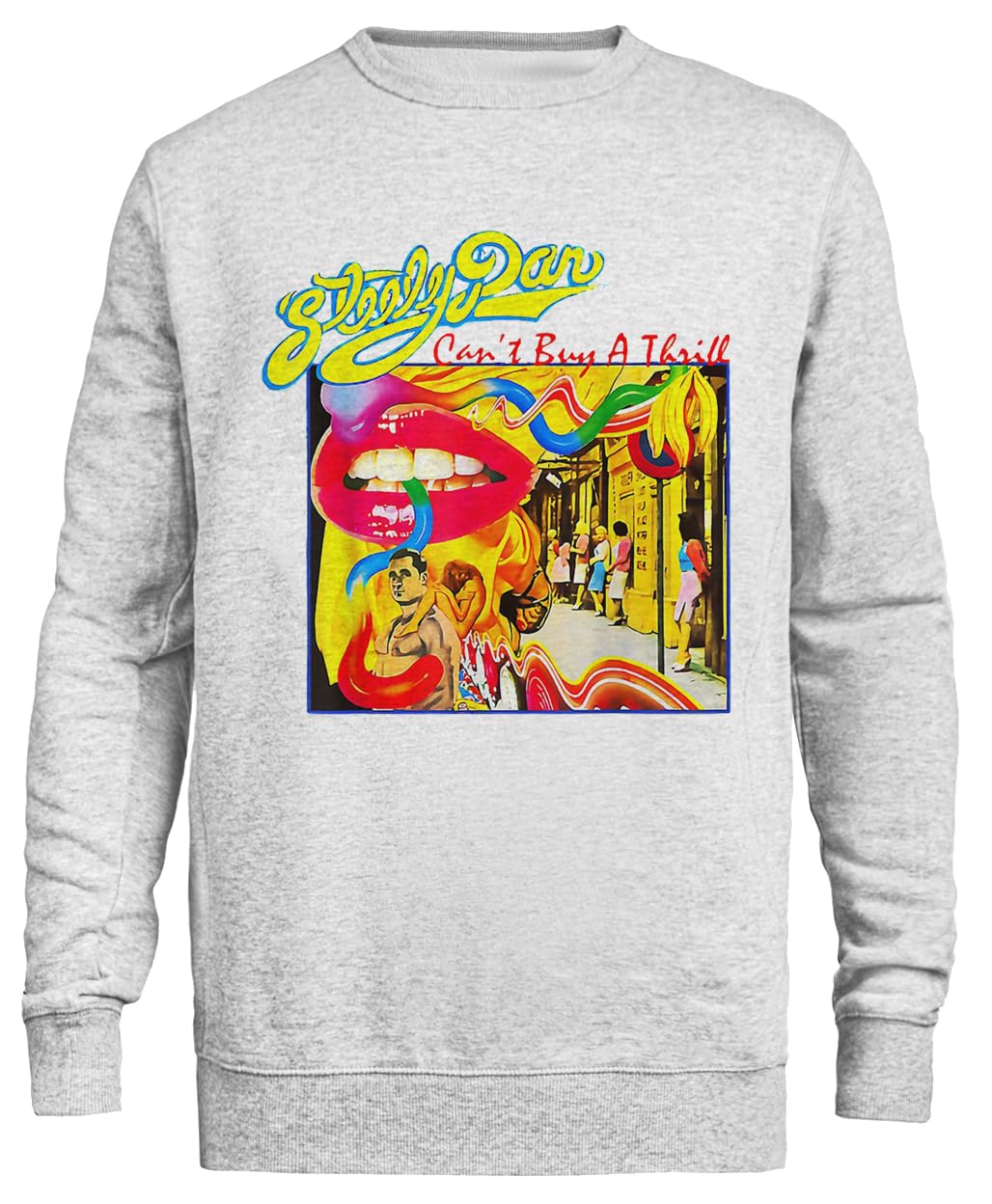 Arte Dan Distressata Retro Steely Sweatshirt Grigia Unisex Eco-Friendly Unisex Grey Sweatshirt Eco-Friendly Crewneck
