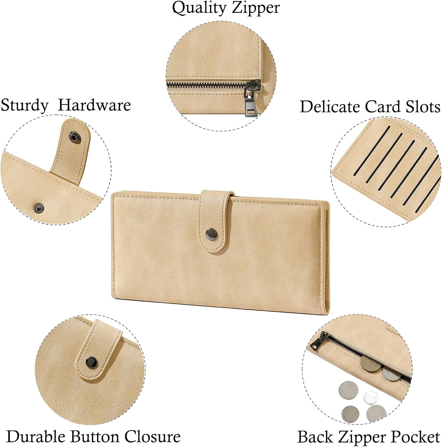 Wallets for Women Slim Thin Soft Leather RFID Blocking Credit Card Holder Bifold Long Ladies Wallet Clutch - Image 5