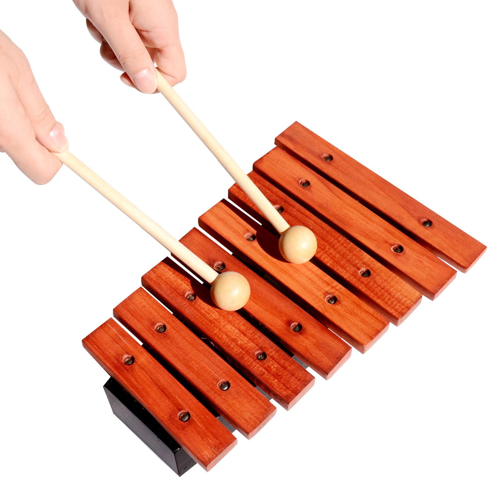 8 Notes Wood Xylophone with 2 Wooden Mallets, Music Percussion Instrument, Neutral (9.5 inch)