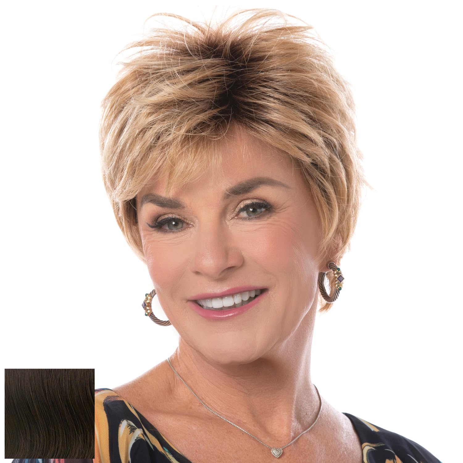 Toni Brattin Attitude Wig - Modern Gently Sculpted Wavy Texture with Sweeping Bangs - Heat-Friendly Fiber Looks & Feels like Natural, Healthy Hair - Adjustable & Comfortable (Medium Blonde, Regular)