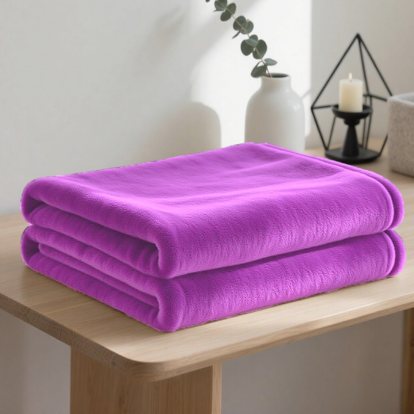 Plaid pourpre flanelle 200 x 300 cm résistant au froid hivernal pour lit
