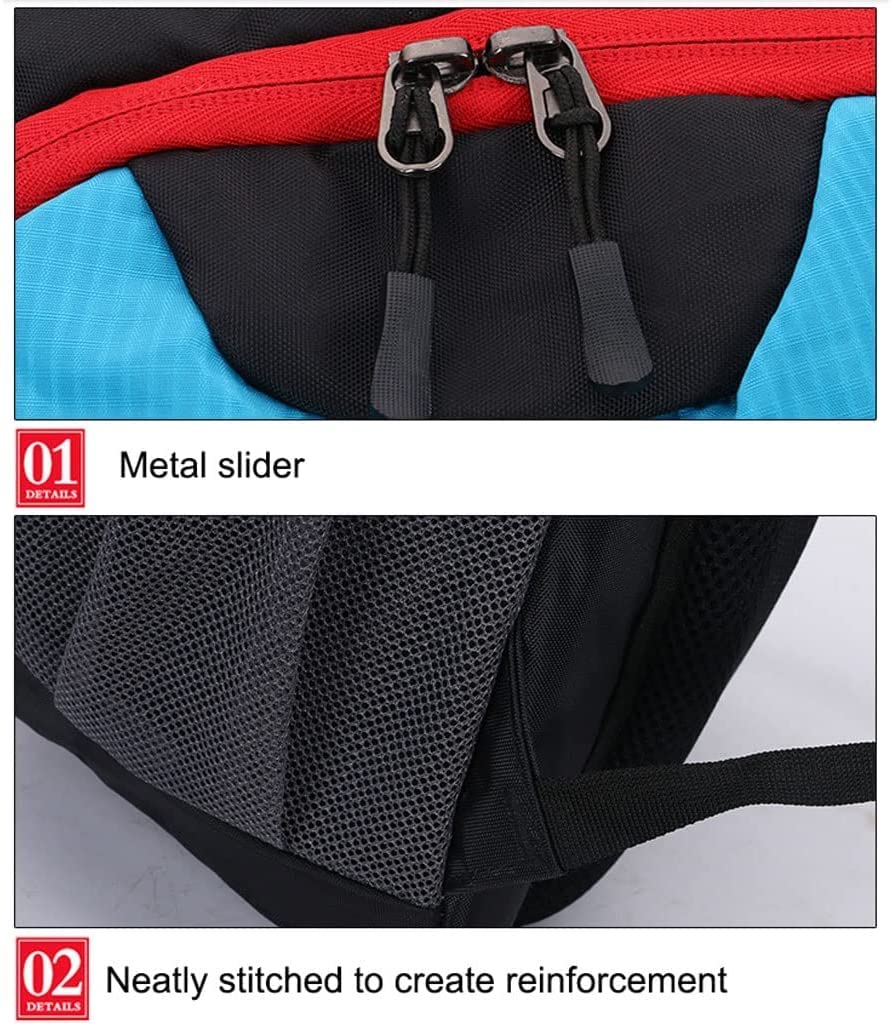 Sac à Dos de randonnée Sac à Dos de randonnée à glissière en métal 45L, Sac à Dos Pliable résistant à l'eau, Grand Sac à Dos de Voyage de Camping ultraléger pour l'escalade, Le Cyclisme Chasse