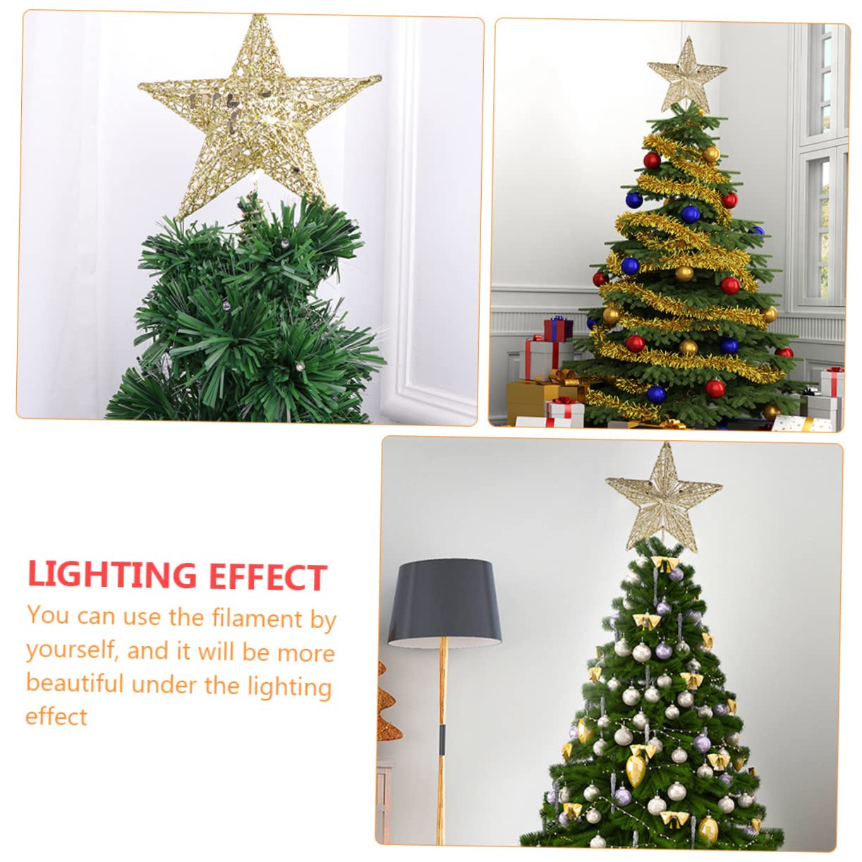 Ciieeo 6stücke Weihnachtsbaumspitzen Glitzernder Stern Goldene Baumdeko Für Festliche Für Zuhause Geschäfte Und Hotels