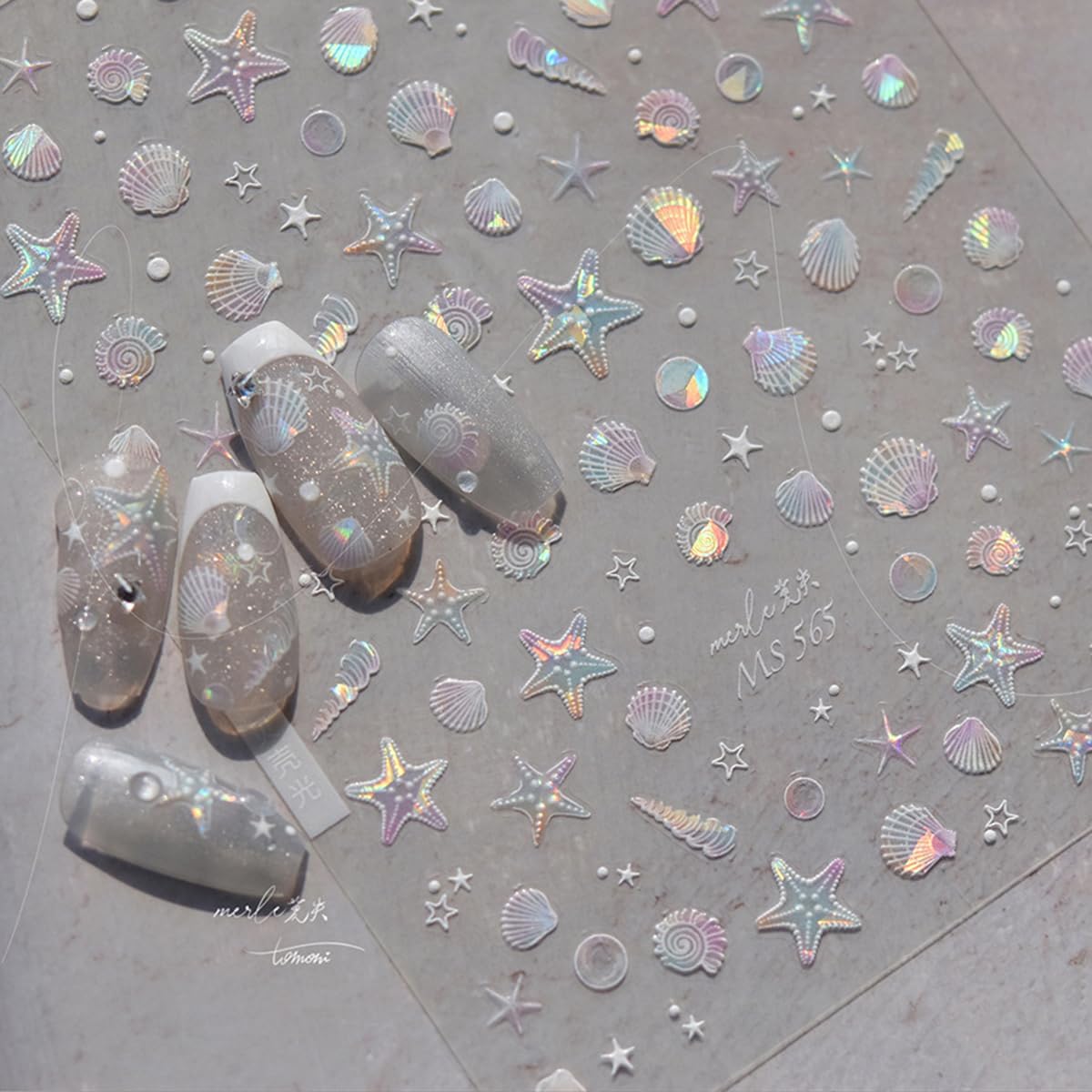 Amazon.com: Summer Seashell Starfish Nail Art Stickers Shiny Shell ...