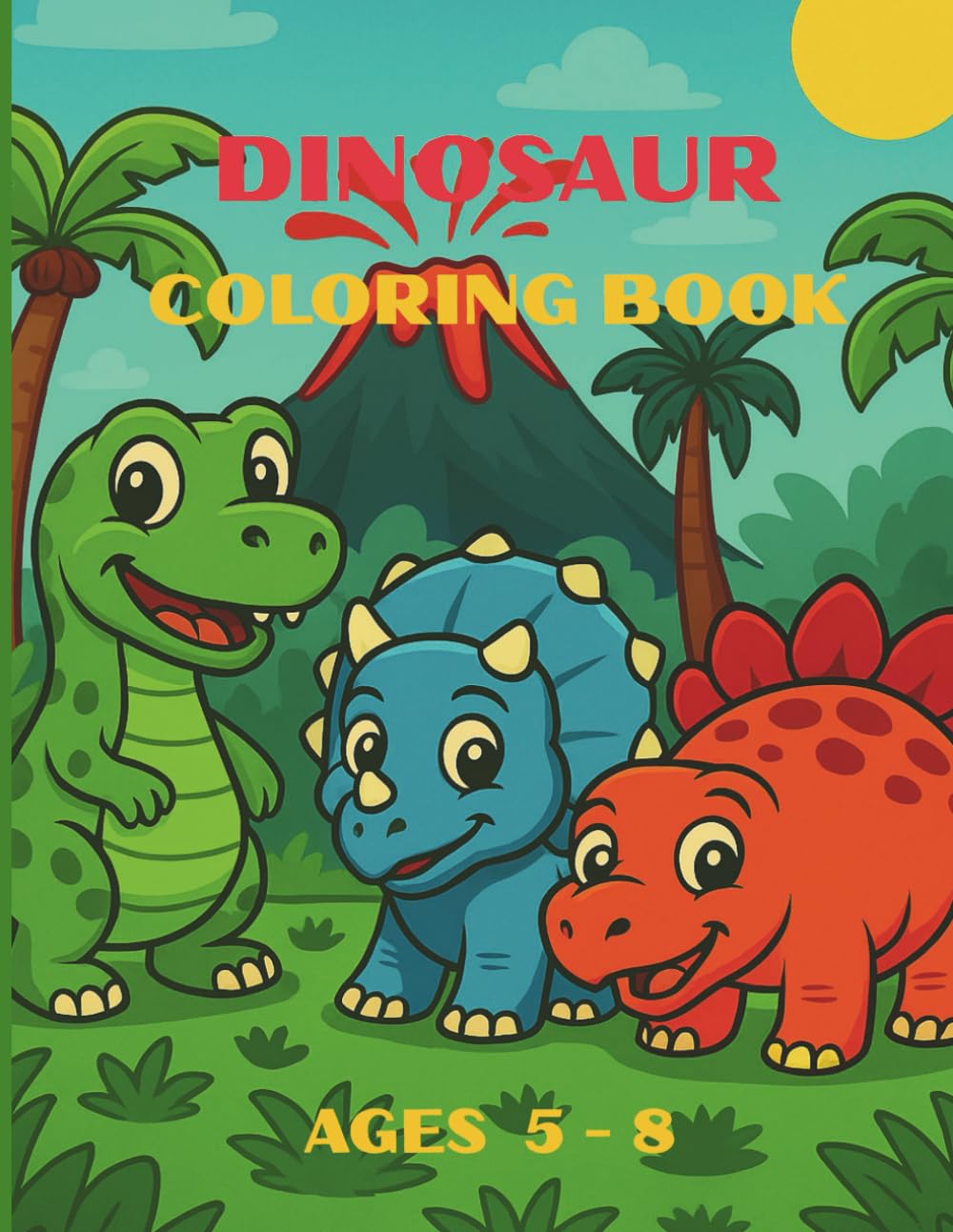 Dinosaur Coloring Book for Kids Ages 5–8: Fun and Educational Dinosaur Coloring Pages for Boys and Girls