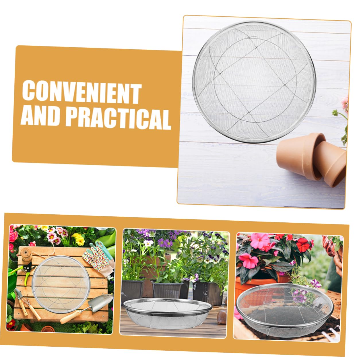 BESPORTBLE De Jardinage Acier pour Sol Filtre Outil De Jardinage Manuel pour Compost Rempotage