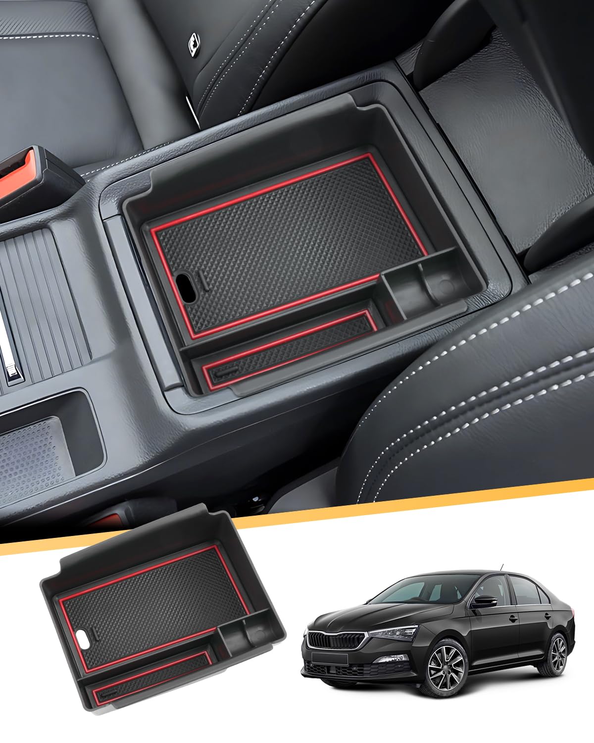 Organisateur Console Centrale VW T-Roc LFOTPP - Rangeur Tiroir Pour Téléphone, Clés, Cartes