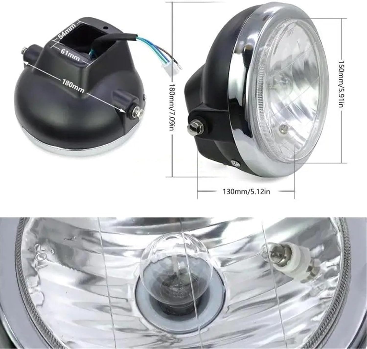 バイクヘッドライト EN125用オートバイヘッドライトアセンブリ変更フロントランプ交換アクセサリー