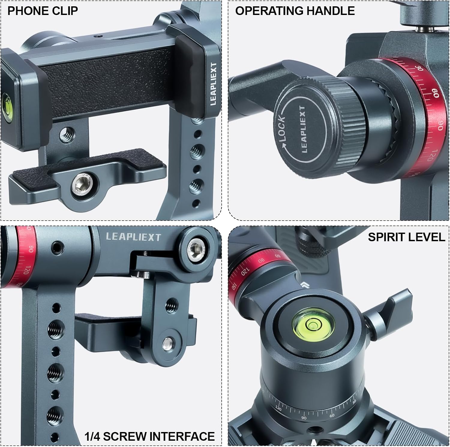 Phone Holder for Tripod,Professional Aluminum Phone Mount,360° Panoramic Rotation,Compatible with iPhone 17 16 15 14, Samsung, and Others，Tripods, and Live Streaming/Vlogging Setup