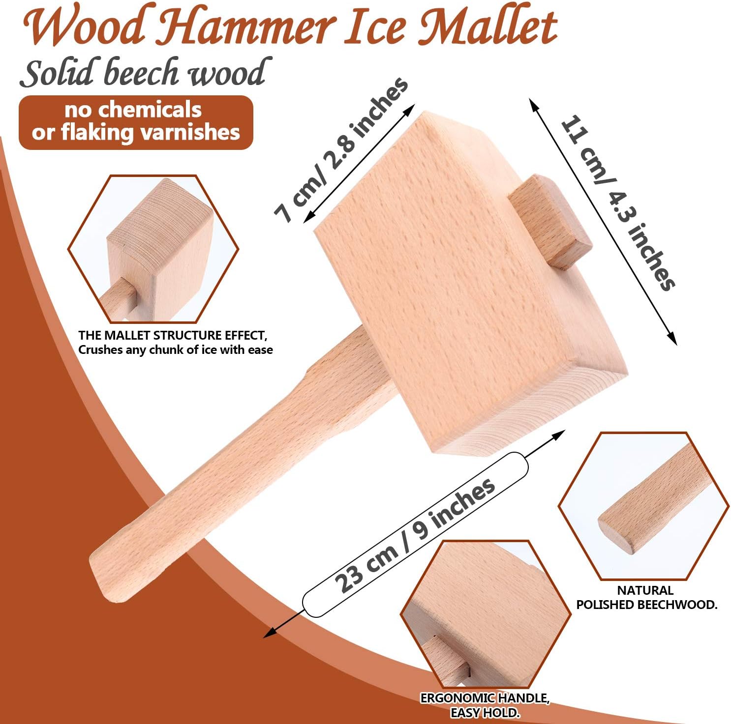 Boao 2 Pieces Ice Crusher Lewis Bag and Summer Mallet