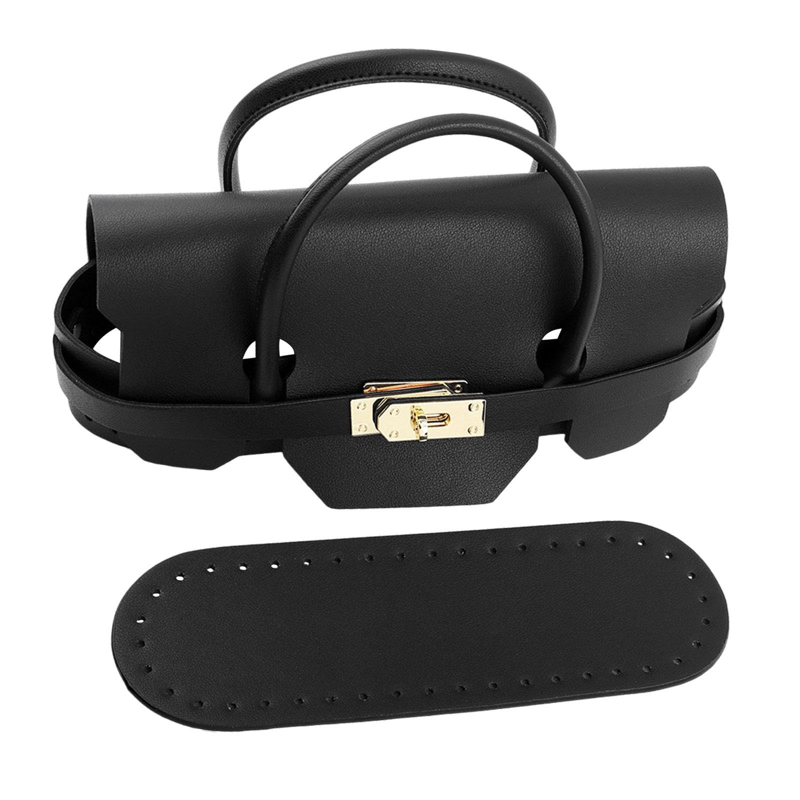 ATORSE™ Bag Bottom for Crochet Tote Lock Flap Cover Buckles Cover DIY Bag Making Set black-image-28