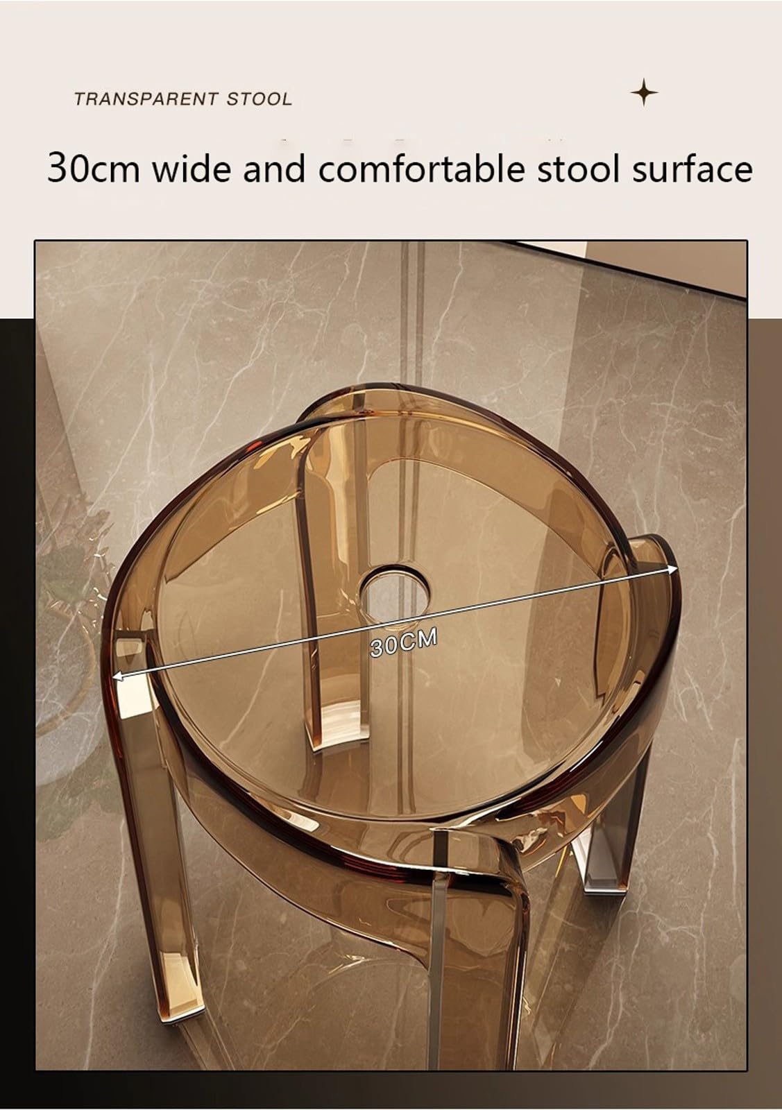 Transparenter Duschhocker – transparenter Kunststoff-Badefußhocker für Dusche, Pediküre und Badezimmer