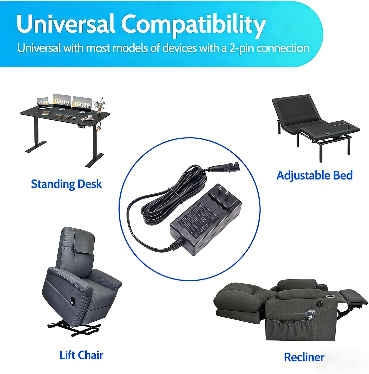 YH Power Supply DC 29V 2A for Power Lift Recliner Chair