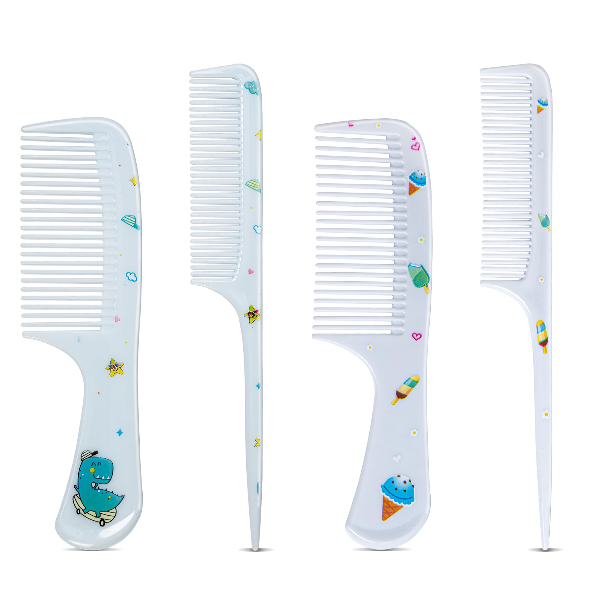 Set Di 4 Spazzole Per Capelli Per Bambine - Pettini In PP Rosa A Forma Di Fragola, Denti Fini E Coda Di Topo