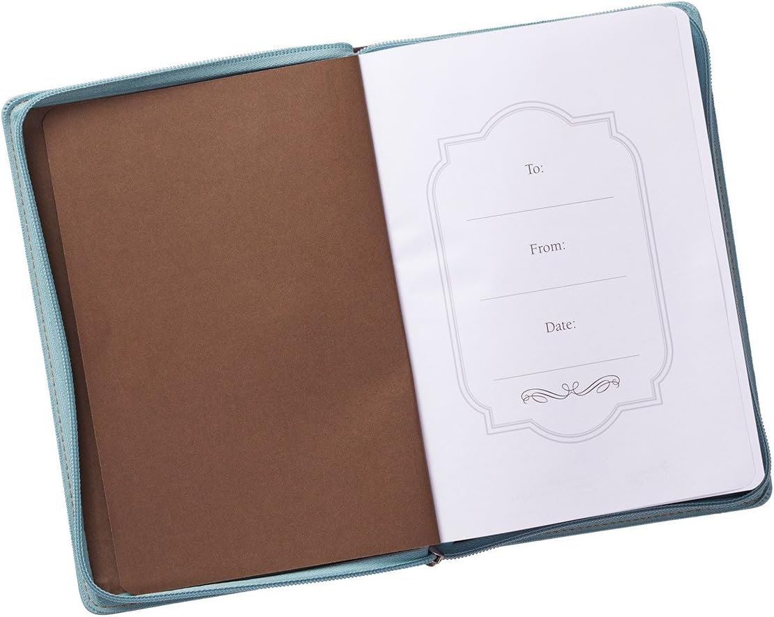 Personalized Journal Custom Text Your Name Blessed Zippered Classic LuxLeather Journal Custom Made Gift for Baptisms Christenings Birthdays Celebrations Holidays