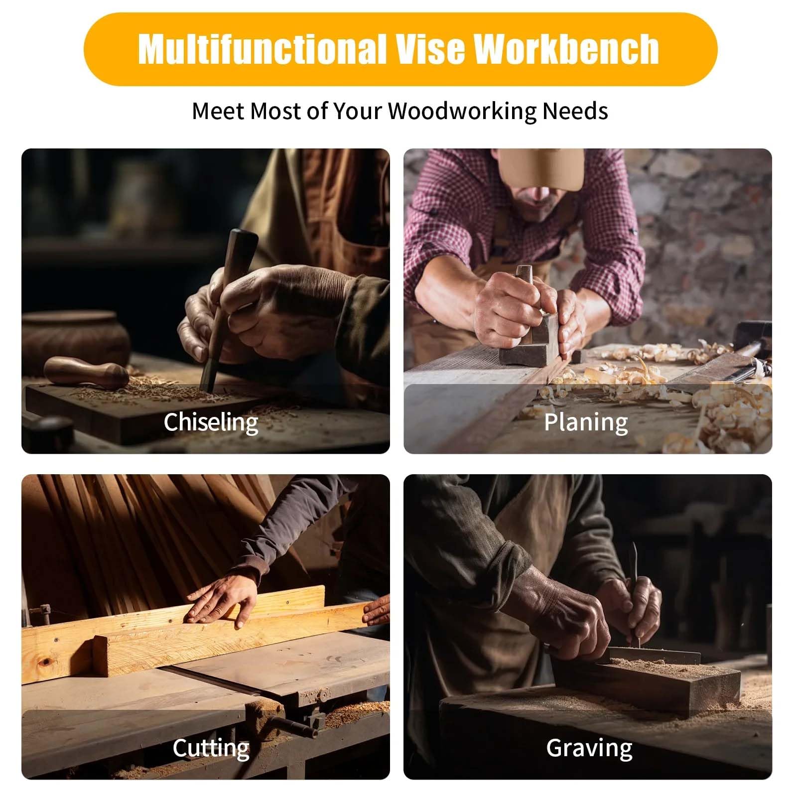 Banco da lavoro portatile con morsa per la lavorazione del legno, design leggero per progetti fai da te, si fissa a qualsiasi piano di lavoro per lavori e riparazioni stabili del legno