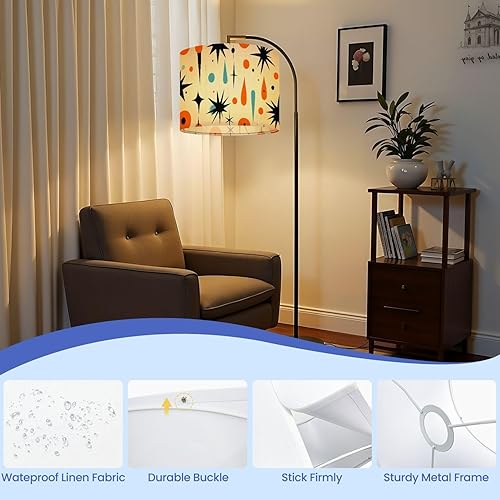 Miniatura 4 de Lamp shades for Table Lamps Boho Mid Century Fifties Modern Atomic Retro Luxurious Stars Teardrop Medium Drum Lamp Shades 13''W x 10''H Replacement