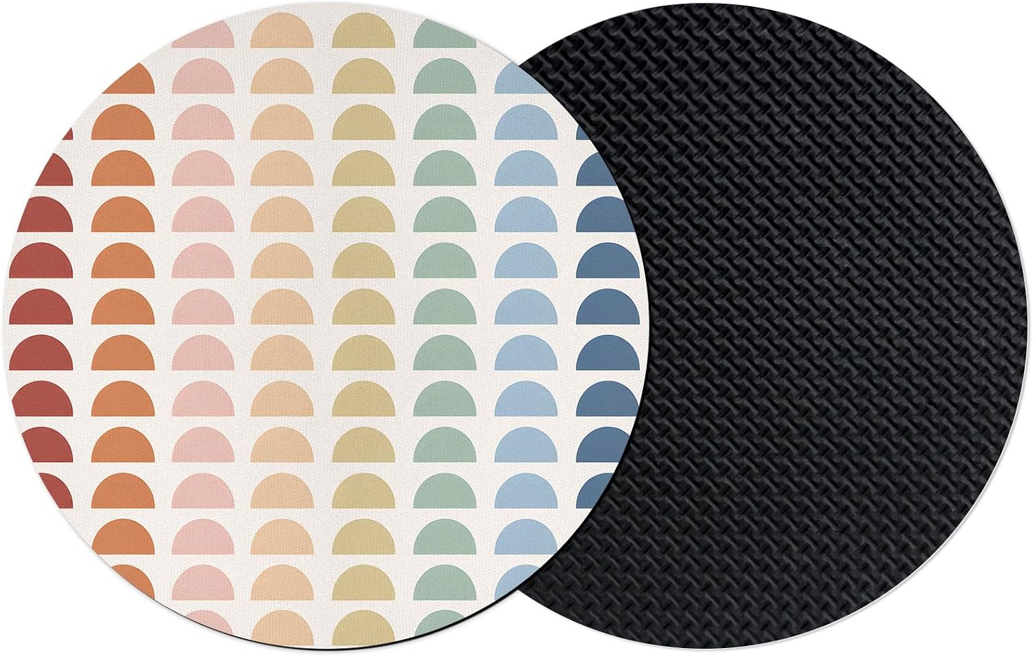 Colorful Boho Coasters Set of 2, Absorbent Coasters for Drinks, Middle Century Geometric Abstract Art Coaster for Desk Coffee Table Protection, Home Decor House Warming Gifts 4"