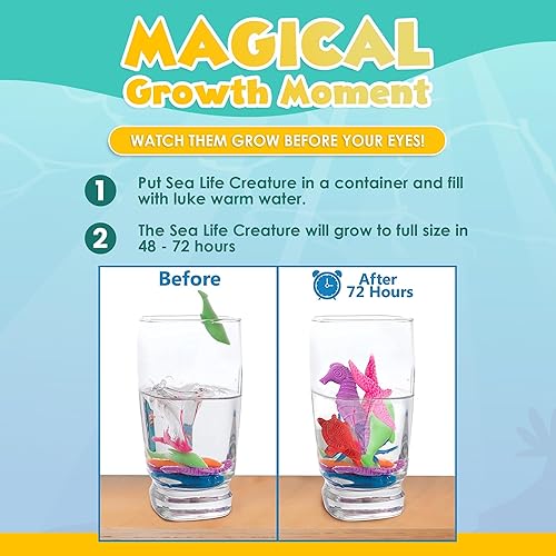 Miniatura 2 de IPIDIPI TOYS Juguetes de criaturas marinas que crecen agua para niños, recuerdos de fiesta temática oceánica, rellenos de bolsas de regalos, mini