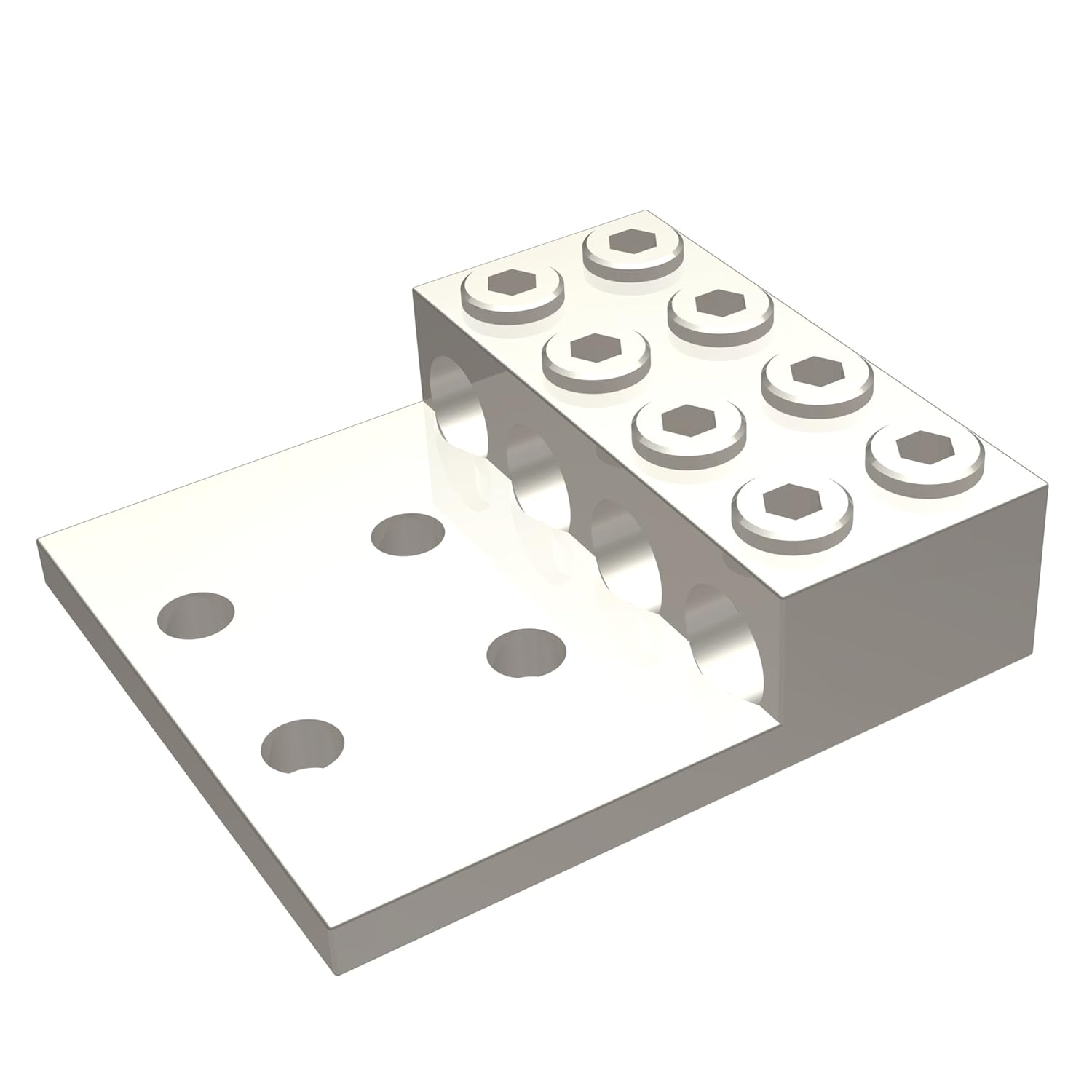Burndy KK4A40U-4N Universal Terminal, 4 Conductor lugs, 300 - 800 kcmil Aluminum or Copper Wire Range, 1/2" Stud Hole, 6" Width, 6.19" Length, 1.88" Height, 0.56" Thick, 375lb Recommended Tightening Torque