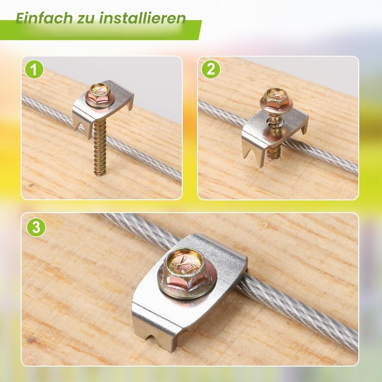 Insaga 100pcs Zaunklammern, 304 Edelstahl Krampennägel Zaunbefestigungsnägel 45mm M5 Stahlkrampen zum Holzschrauben für Maschendraht und Geflochtene Zäune mit Drahtfixer Halten Fest / M8 Adapter