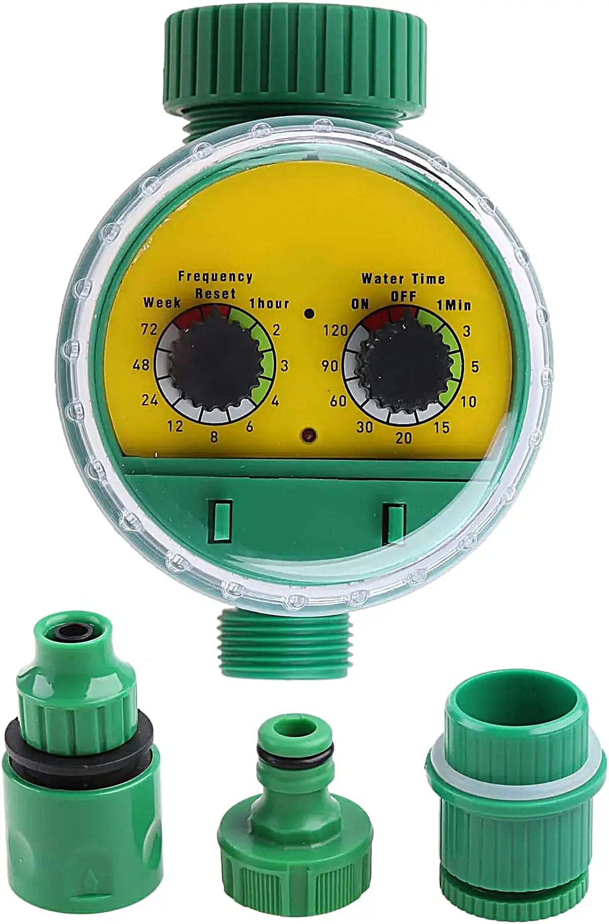 Manguera de riego automática electrónica exterior, plástico verde, para jardín, con temporizador