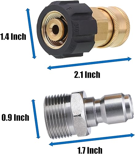 Miniatura 8 de Tool Daily Válvula de pie de lavadora a presión para kit de chorro de alcantarillado adaptador de lavadora a presión kit de conexión rápida de 38