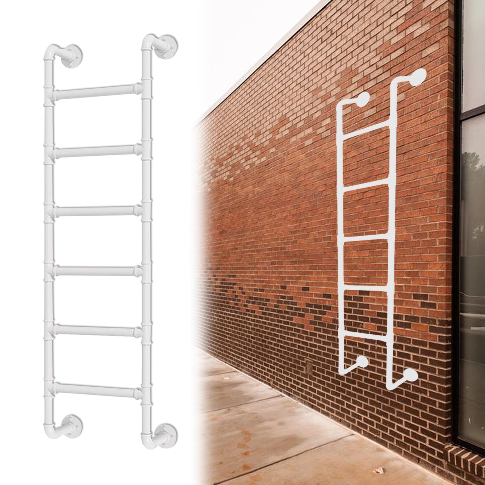 Escalera de metal para pozo de ventana resistente y segura