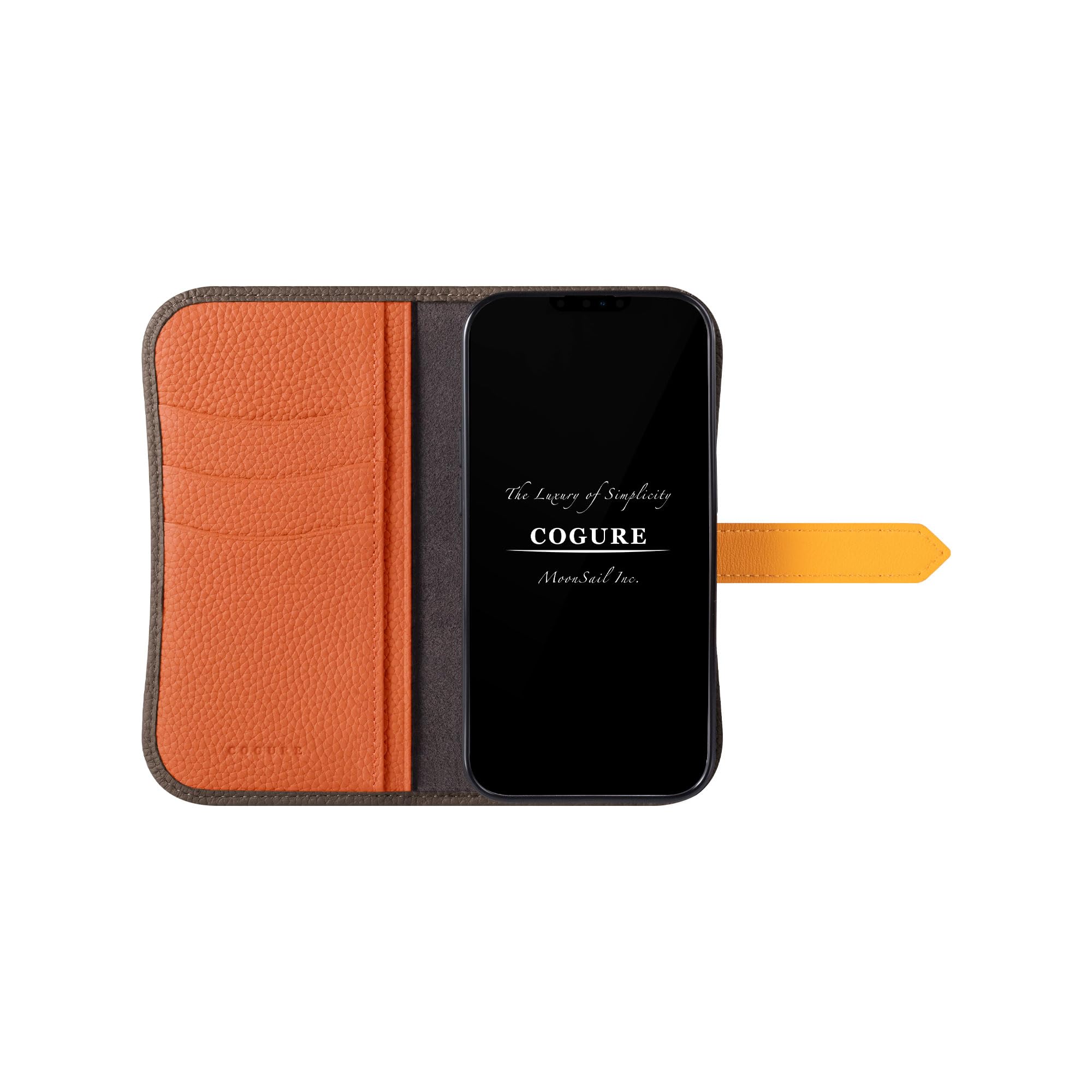 【色:グレージュ+オレンジ_サイズ:iPhone16e】コグレ iPhone 1 Amazon.co.jp: COGURE コグレ iPhone 16e ケース 本革