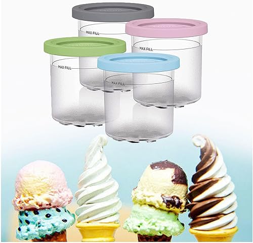 REMYS Creami Pints, for Creami Ninja Ice Cream,16 OZ Ice Cream Containers for Freezer Safe and Leak Proof Compatible NC301 NC300 NC299AMZ Series Ice