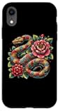 iPhone XR Python Snake Floral Ball Python Tattoo Flowers Case