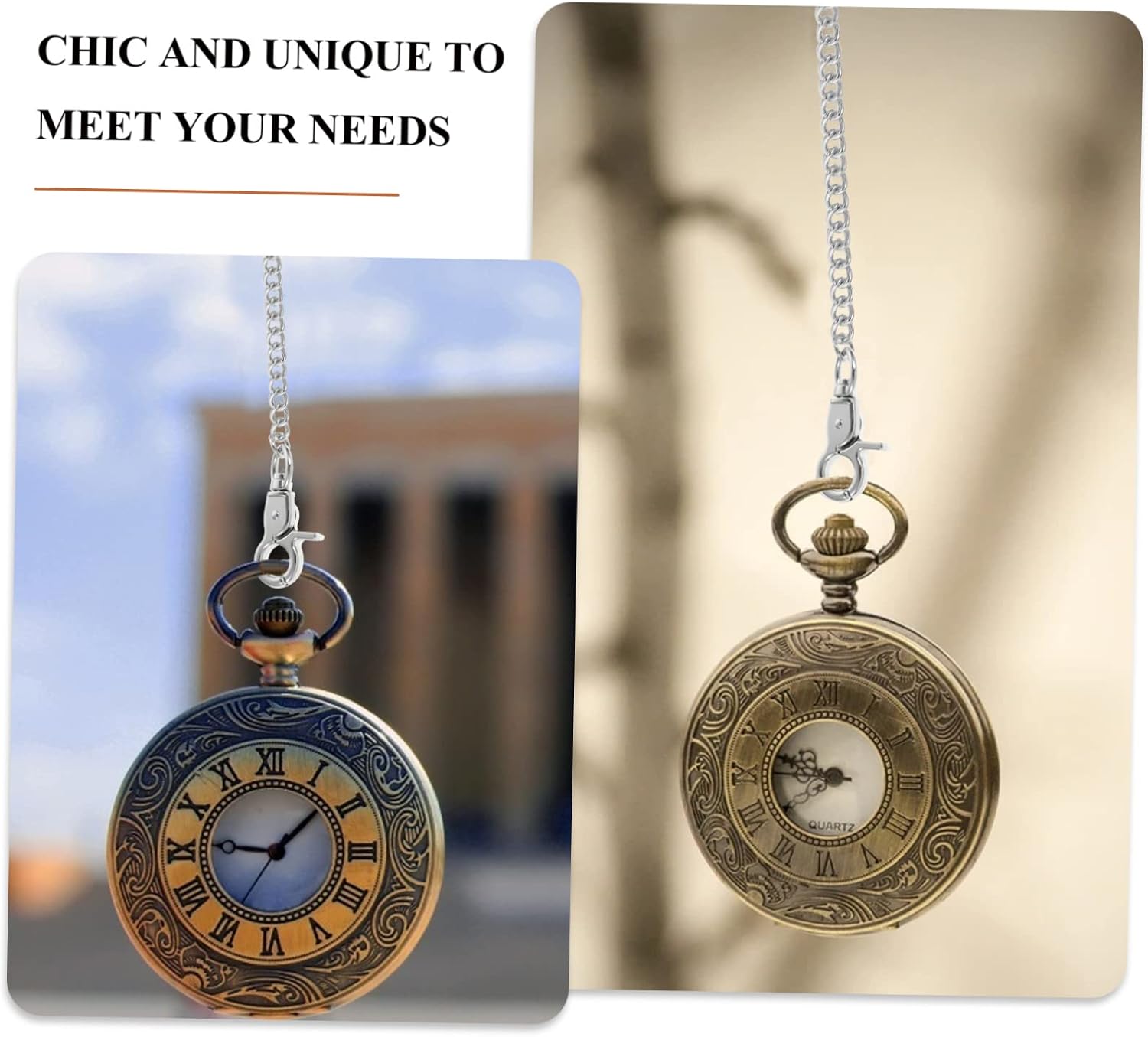 Ipetboom 1pc Pocket Watch Chain Sew Chain Link for Men Stylish Clothing Accessory