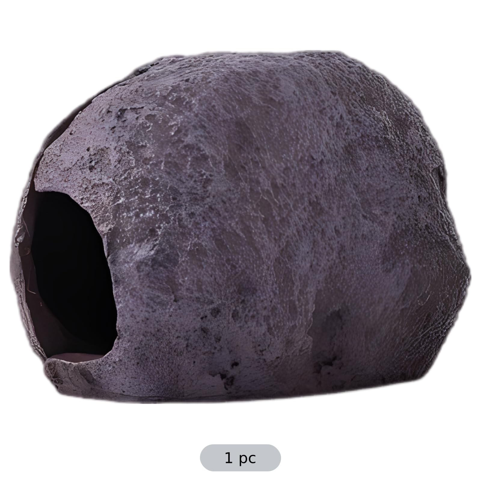 Aquarium-Versteck, metallhaftende Halterung für Fischbecken, Naturharz-Kieselstein-Design, Laichhöhle für Fische, Buntbarsche und Garnelen, schwarzes Versteck-Ornament für Aquarium