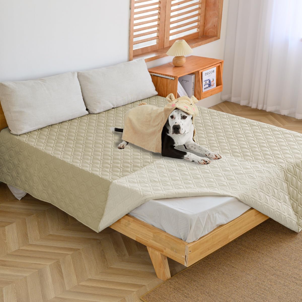 wasserdichte Hundedecke - Robuste Hundematte,203 * 209cm Outdoor hundematte maschinenwaschbar,Wendedecke hundedecke für unterwegs,Hunde & Katzen geeignet beige
