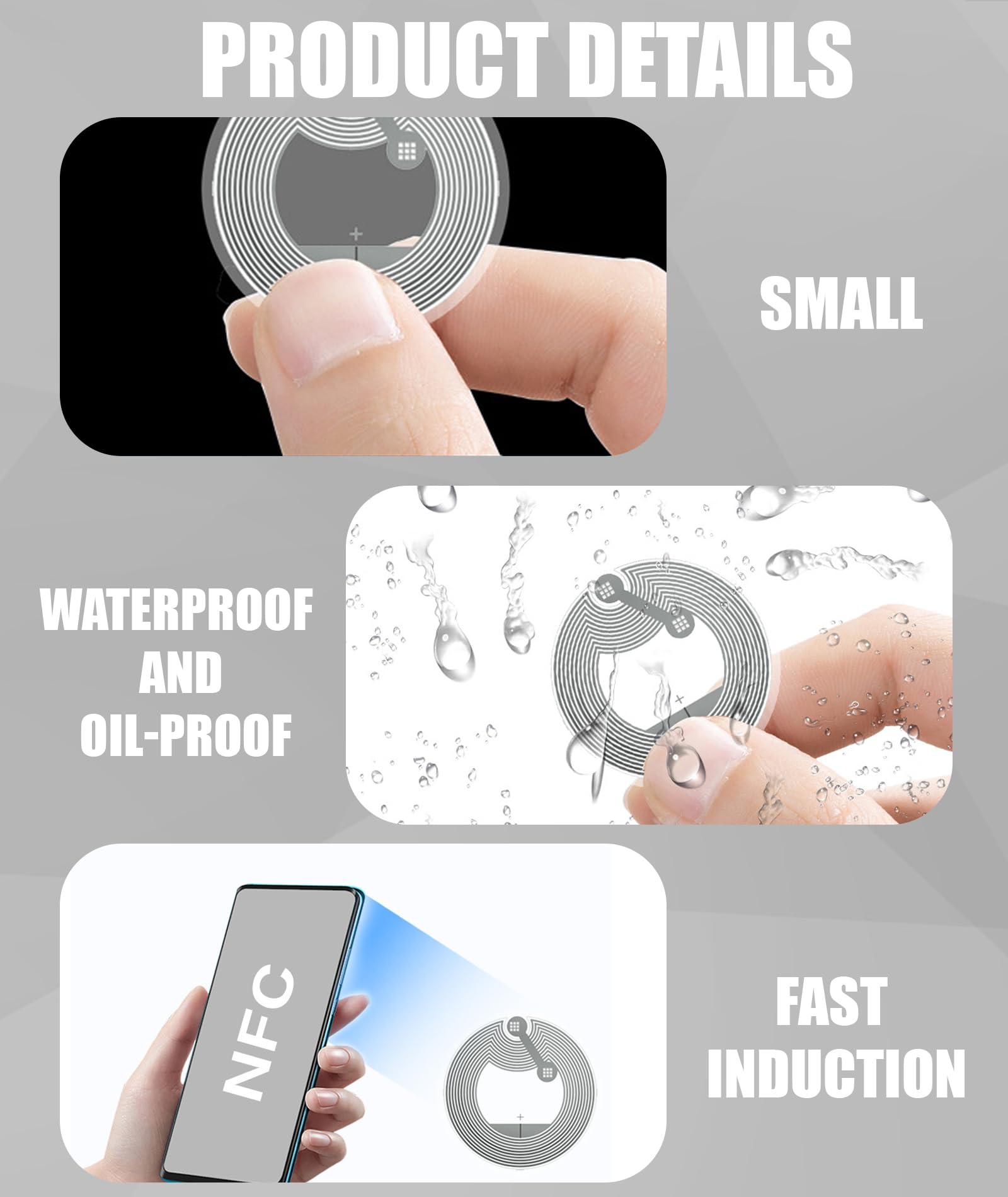 30PCS Nfc Tag, Rewritable NFC Stickers, Compatible with All NFC Phones and Readers, Ideal for Identity Verification and Mobile Payments, Compatible with All NFC Phones & Readers - Image 3 thumbnail