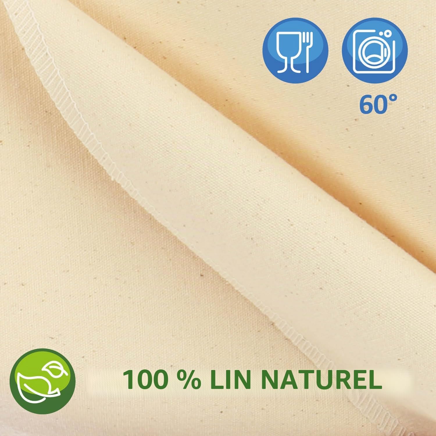 2x Toile de lin pour la cuisson du pain - Toile à pâte en lin 100% naturel - Linge de boulangerie pour la préparation de la pâte et la cuisson du pain (75x45cm - 2 pièces)