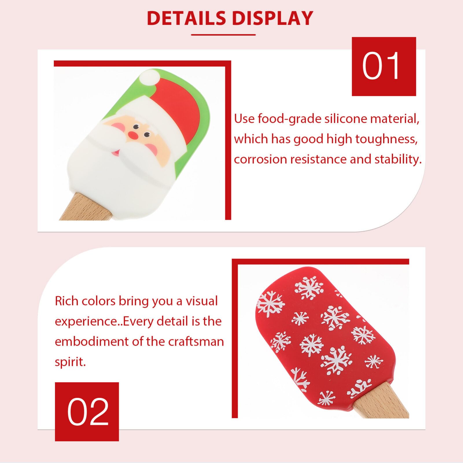 PRETYZOOM 4piezas Espátulas Para Pasteles De Navidad De Utensilios Creativos Para Decorar y Mezclar Crema y Mantequilla Herramientas De Repostería Antiadherentes Accesorios De Cocina