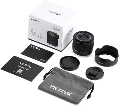 VILTROX 25mm F1.7 E, AF 25mm F1.7 E Mount Lens for Sony E, APS-C Prime Lens for Sony a6400 a6500 a6600 ZV-E10 FX30 A6700 ZC-E10II a7III a7RIII a7IV a7RIV