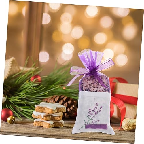 Miniatura 6 de Paquete de 25 bolsas de lavanda para capullos de lavanda, bolsas de gasa de organza rosa (morado oscuro)