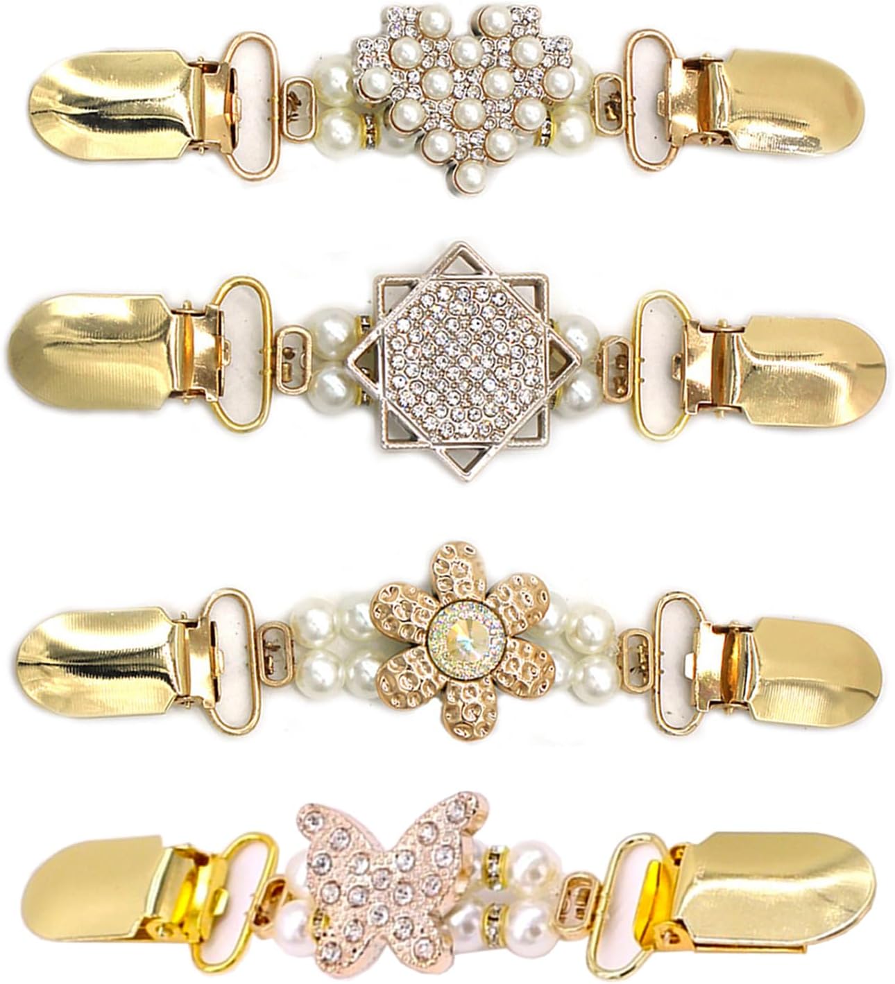 4 Pcs Vintage Shawl Sweater Clips, Maehsab Retro Cardigan Collar Clips