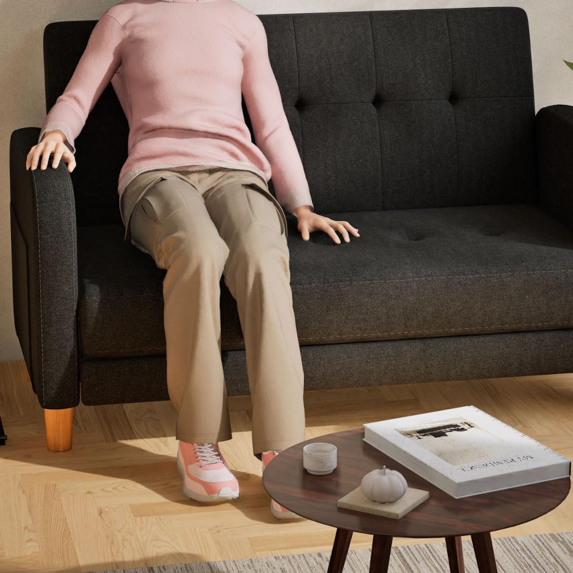 Amazon｜ソファー 2人掛け 肘付き 二人がけソファー 幅約105cmロー