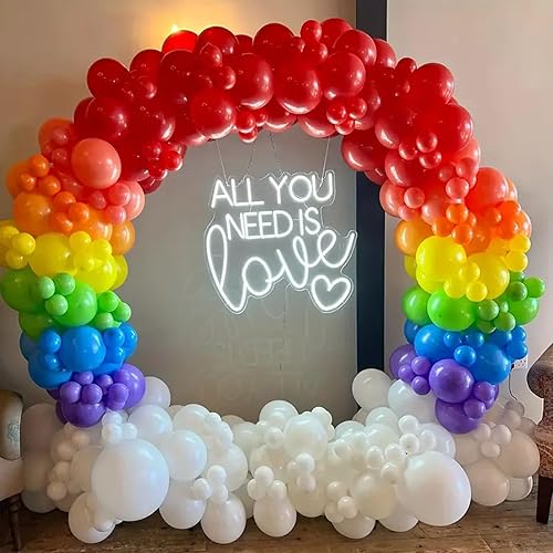 Miniatura 4 de Kit de arco de globos de arco iris de 140 piezas, globos arcoíris de diferentes tamaños, paquete de 18, 12, 10, 5 pulgadas, kit de globos de fiesta