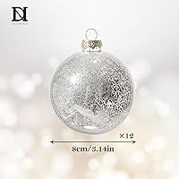 Vista 127 de DN DECONATION Deep Red Glass Christmas Ornaments, Set of 9, 3.15' Hanging Christmas Baubles for Xmas Tree Decoration, Wedding Party Gift