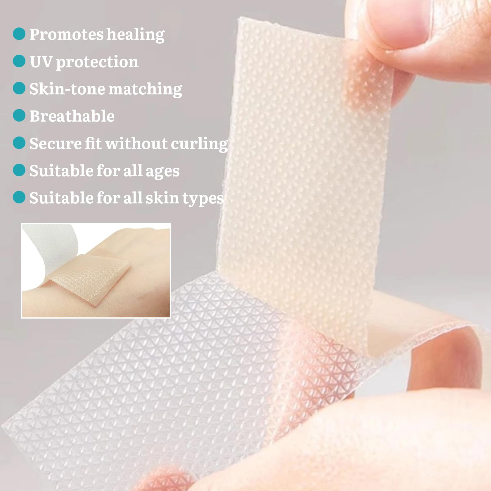 Fogli in silicone per cicatrici da 1,5 m, nastro in silicone per cicatrici (rotolo da 5 x 150 cm), bastone per cicatrici in silicone riutilizzabile per rimozione degli urti cheloidi, nastro per